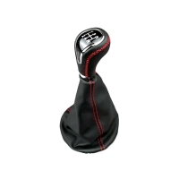 Ручка КПП в стиле "Веста" ВАЗ 2101-07, Лада Нива 4х4 (вставка хром, эко-кожа с прострочкой)