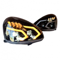 Фары передние с 4-мя BI-LED с ДХО в стиле AMG 2.0 Лада Приора (динамический повторитель)