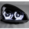 Фары передние с ангельскими глазками "MTF" для Лада Приора (черные)