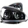 Фары передние с ангельскими глазками "MTF" для Лада Приора (черные)