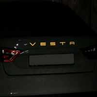 Орнамент Веста в стиле Порше (светоотражающая) для Лада Веста, Веста NG (желтый)