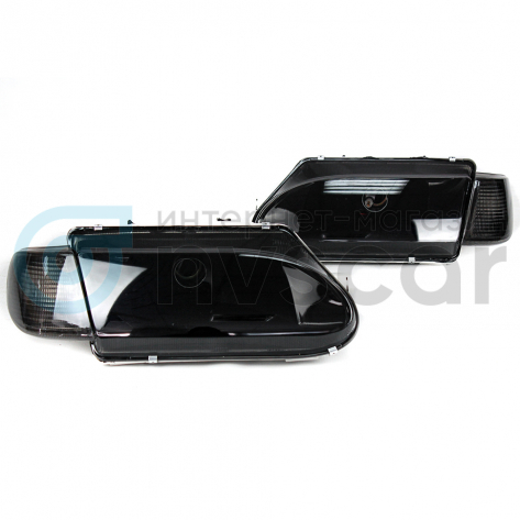 Фары передние "черная маска" ВАЗ 2113, 2114, 2115 (тонированный повторитель, тонированное стекло)