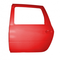 Задняя Оригинальная дверь под стекло левая под молдинг Лада Ларгус (Красный сплав 136)