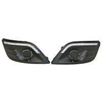 Рамки (облицовки) противотуманных фар (ПТФ) с ДХО и бегающим повторителем Лада Ларгус