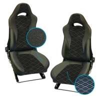 Сиденья анатомические Рекаро Трек с обогревом Лада Приора седан 2170 (Г-образные подголовники)