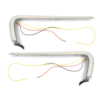 Дневные ходовые огни "Sal-Man" с бегающим повторителем (вместо молдингов Иксов) Лада Веста (хром)