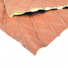 Вставки в дверные карты "Ромбы" (коричневая эко-кожа с двойной (серой) строчкой) (2 шт.) УЦЕНКА
