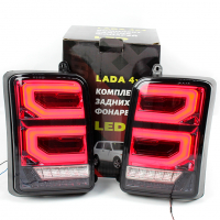 Фонари задние (черные) светодиодные "Range Rover" Лада Нива 4х4 (B400-B)