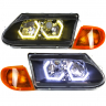 Фары передние с 4-мя LED линзами BMW, ангельскими глазками ВАЗ 2113, 2114, 2115 (оранжевый повторитель) Фары передние с 4-мя LED линзами BMW, ангельскими глазками ВАЗ 2113, 2114, 2115 (оранжевый повторитель)