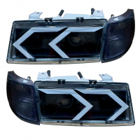 Фары передние BI-LED с ДХО в стиле AMG ВАЗ 2110, 2111, 2112 (тонированные поворотники)
