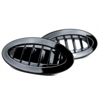 Сопла боковые (комплект) "Капельки" панели приборов Лада Приора (черный лак)