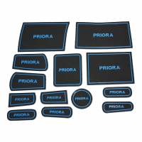 Силиконовые коврики на панель приборов Лада Приора (синие) (pg1987)