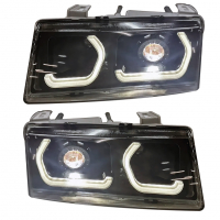 Фары передние BI-LED с ДХО в стиле BMW ВАЗ 2110, 2111, 2112 (белые поворотники)