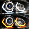 Фары передние BI-LED с ДХО в стиле BMW Лада Калина (черные)