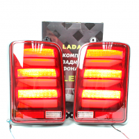 Фонари задние (красные) "полосы" с бегающим повторителем Лада Нива 4х4 (B600-A)
