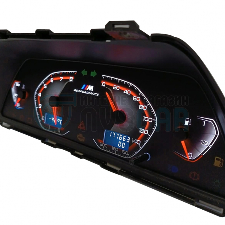 Комбинация приборов в стиле "BMW M" (красная, 2 окна) ВАЗ 2110-12, 2113 ...