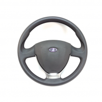 Руль оригинальный (с муляжом подушки) Лада Приора-2, Калина-2, Гранта ФЛ (вставка серебро)