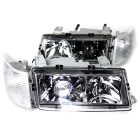 Фары передние BI-LED (хром) ВАЗ 2110, 2111, 2112 (белый повторитель)