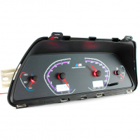 Комбинация приборов в стиле "BMW M" (фиолетовая, 2 окна, красные стрелки) ВАЗ 2110-12, 2113-15, Нива 4х4, Шевроле Нива, Нива Тревел