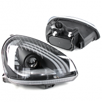 Фары передние с ДХО и линзой BI-LED 2.5 Лада Приора (черные)