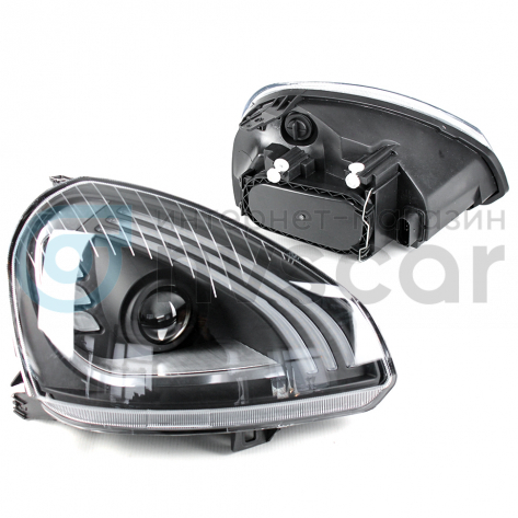 Фары передние с ДХО и линзой BI-LED 2.5 Лада Приора (черные)