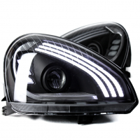 Фары передние S-Class с ДХО и линзой BI-LED 2.5 Лада Приора (черные)