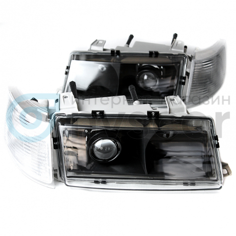 Фары передние BI-LED (черные) ВАЗ 2110, 2111, 2112 (белый повторитель)