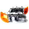 Фары передние BI-LED (черные) ВАЗ 2110, 2111, 2112 (оранжевый повторитель)