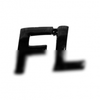 Шильдик fl на скотче (черный лак)