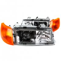 Фары передние BI-LED (хром) ВАЗ 2110, 2111, 2112 (оранжевый повторитель)