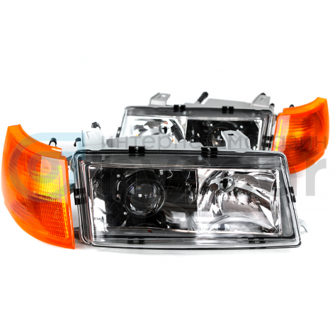 Фары передние BI-LED (хром) ВАЗ 2110, 2111, 2112 (оранжевый повторитель)