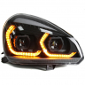 Фары передние с 4-мя BI-LED линзами с ДХО в стиле BMW Лада Приора (черные)