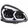 Фары передние с 4-мя BI-LED линзами с ДХО в стиле BMW Лада Приора (черные)
