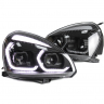 Фары передние с 4-мя BI-LED линзами с ДХО в стиле BMW Лада Приора (черные)