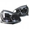 Фары передние с 4-мя BI-LED линзами с ДХО в стиле BMW Лада Приора (черные)