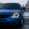 Фары передние с ДХО в стиле BMW 1.0 Лада Приора (динамический повторитель) Фары передние с ДХО в стиле BMW 1.0 Лада Приора (динамический повторитель)